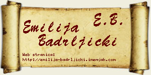 Emilija Badrljički vizit kartica